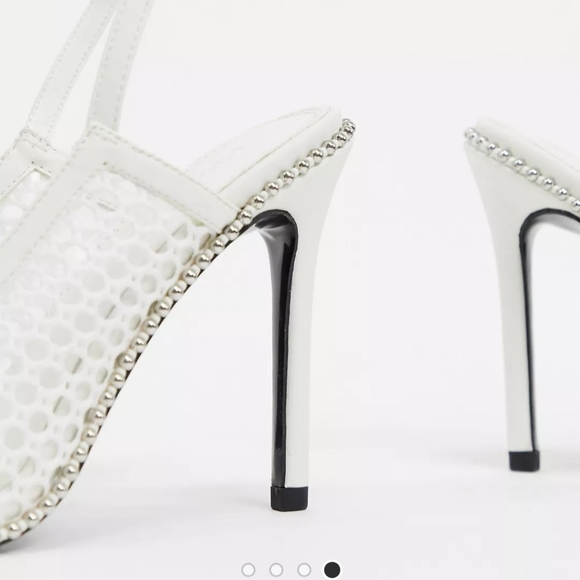 ASOS wide fit size 10 white studded heel - Picture 4 of 8